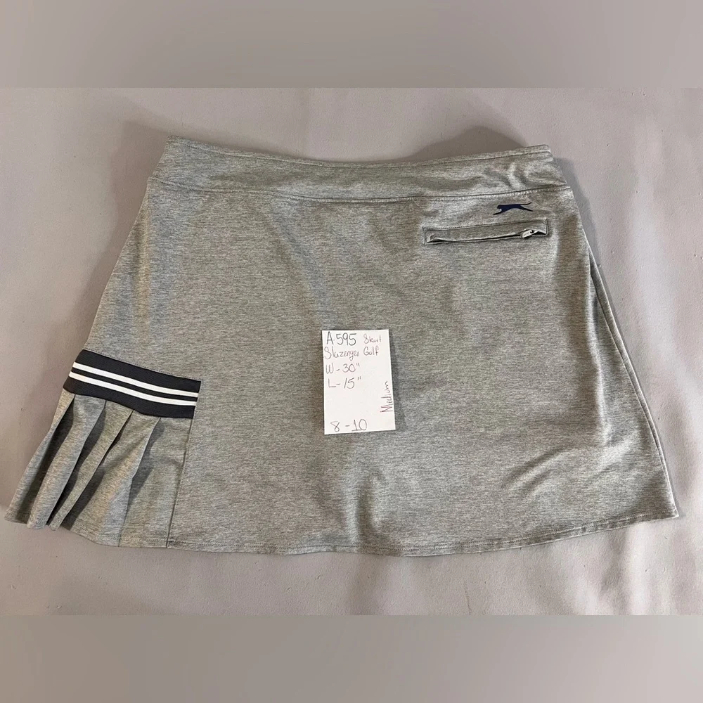 Slazenger Golf Women's Small Tennis Skirt‎ Skort Light Gray Pleated Side Medium
